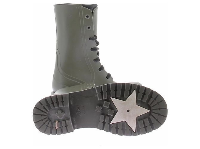 Botas Christian Dior de goma caqui - vista 5