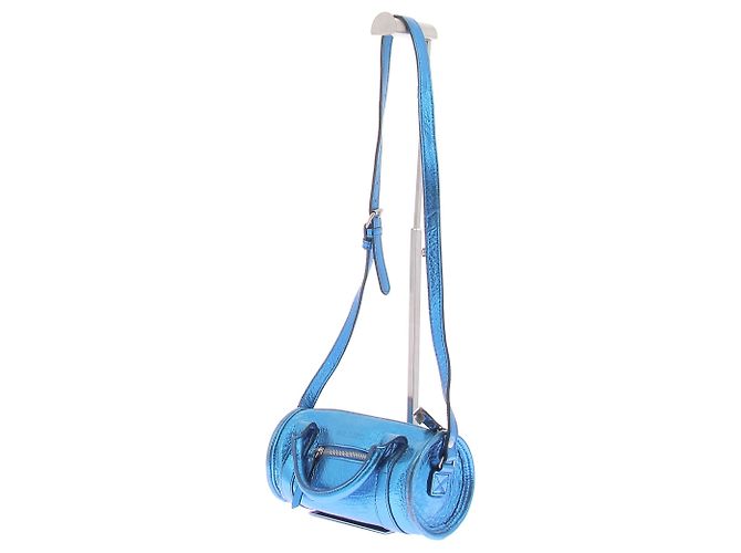 Autre Marque Bowling-Tasche aus blauem Leder - Ansicht 2