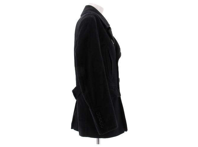 Burberry Navy Blue Wool Coat - view 3