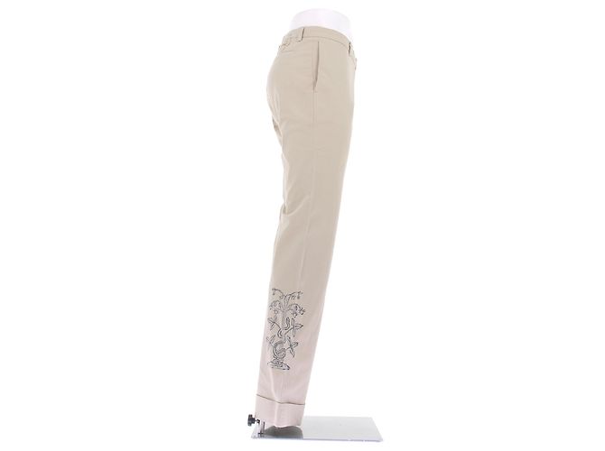 Pantaloni Jil Sander beige in cotone - vista 3