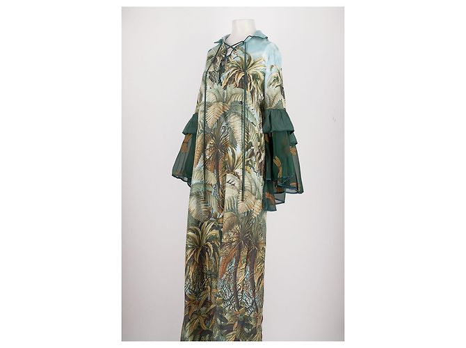 Autre Marque F.R.S FOR RESTLESS SLEEPERS Grünes Seidenkleid - Ansicht 4