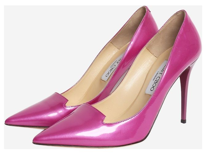 Jimmy Choo Décolleté a punta in vernice fucsia - size EU 39.5 Rosa - vista 2