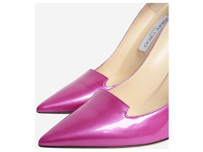 Jimmy Choo Décolleté a punta in vernice fucsia - size EU 39.5 Rosa - vista 5