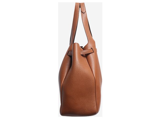Tote Prada Dynamique Shopper aus genarbtem Leder, braun - Ansicht 2