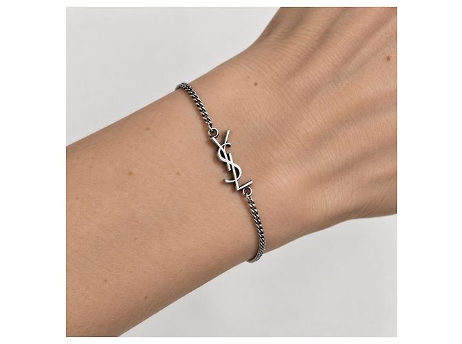 Autre Marque Bracciale a catena YSL argento Porpora - vista 2