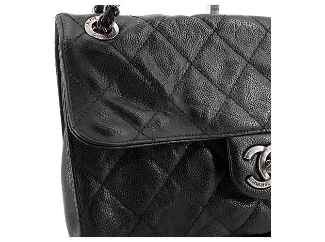 Chanel Borsa a tracolla CC Crave in pelle caviar matelassé nera 2013 Nero - vista 11