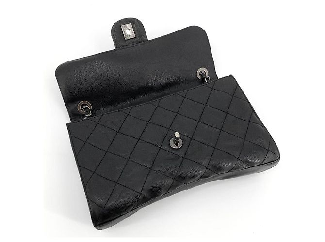 Chanel Borsa a tracolla CC Crave in pelle caviar matelassé nera 2013 Nero - vista 6