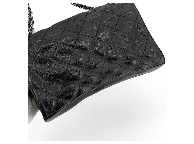 Chanel Borsa a tracolla CC Crave in pelle caviar matelassé nera 2013 Nero - vista 9