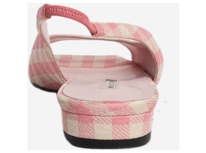 Autre Marque Décolleté slingback a quadretti vichy rosa e bianchi - size EU 40 - vista 3