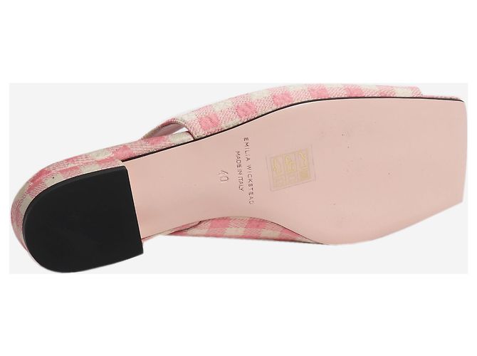 Autre Marque Décolleté slingback a quadretti vichy rosa e bianchi - size EU 40 - vista 4