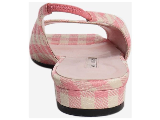 Autre Marque Décolleté slingback a quadretti vichy rosa e bianchi - size EU 40 - vista 5