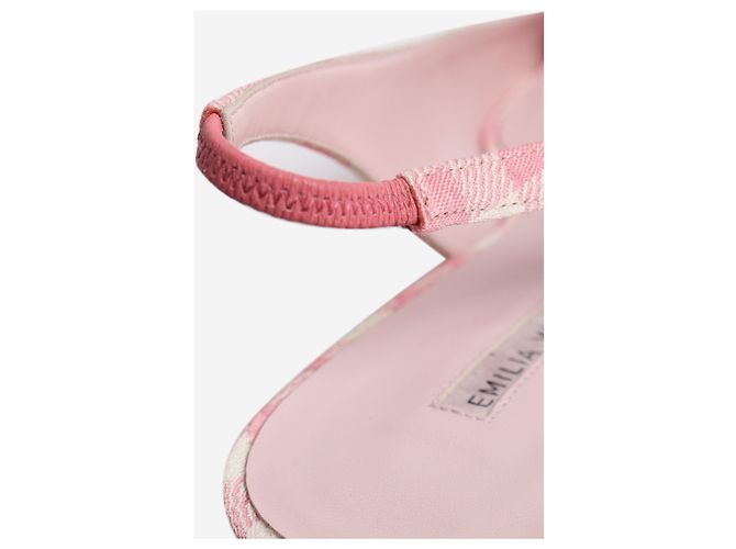 Autre Marque Décolleté slingback a quadretti vichy rosa e bianchi - size EU 40 - vista 6
