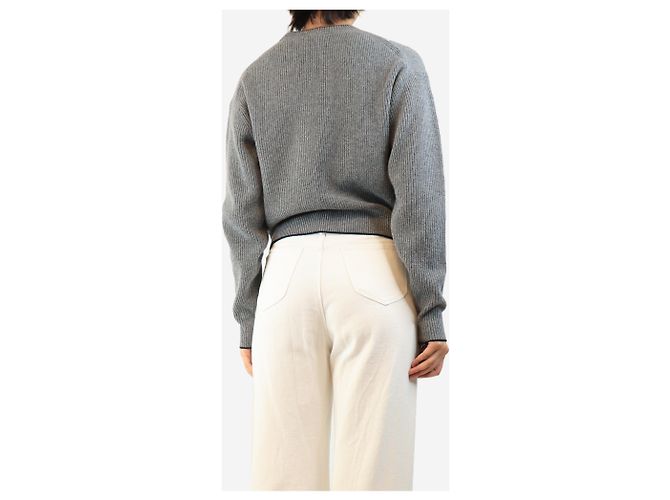 Chloé Grauer Rippstrick-Pullover mit Herz - size S - Ansicht 2