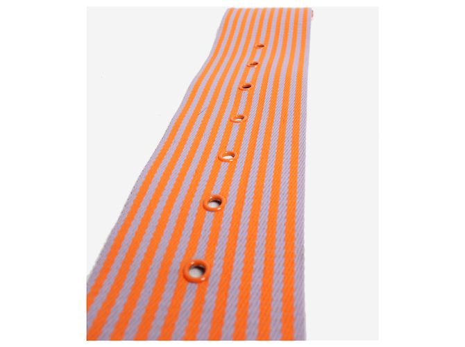 Essentiel Antwerp Duette gestreifter Gürtel in Orange und Lila - Ansicht 4