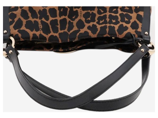 Fendi Bolso de hombro de leopardo marrón Castaño - vista 5