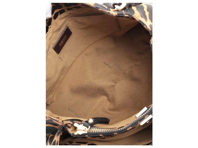 Fendi Bolso de hombro de leopardo marrón Castaño - vista 8