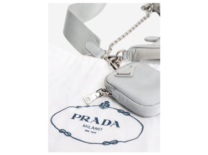 Prada Borsa a tracolla in Re-Nylon grigio - vista 10