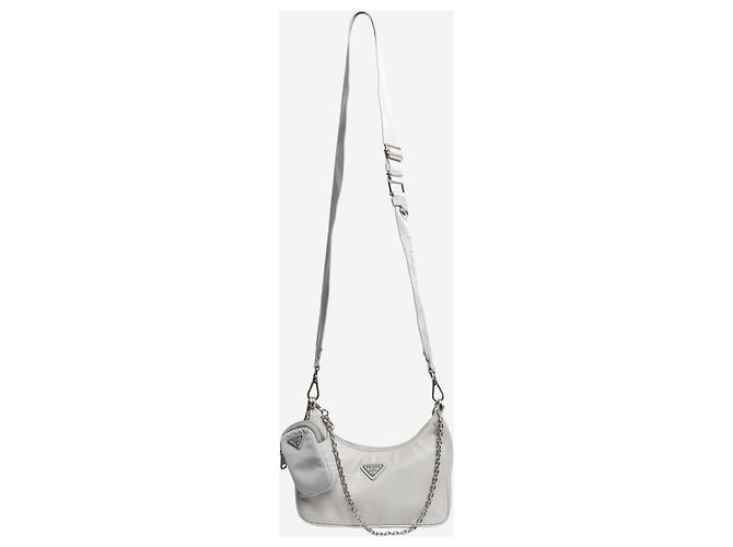 Prada Borsa a tracolla in Re-Nylon grigio - vista 2