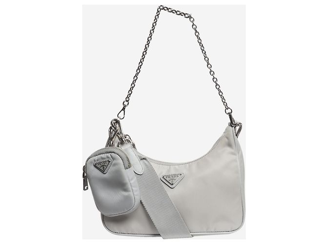Prada Borsa a tracolla in Re-Nylon grigio - vista 3