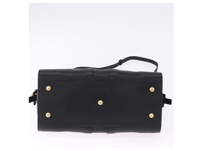 Autre Marque SAINT LAURENT Cabas Hand Bag Leather 2way Black Gold - vista 11