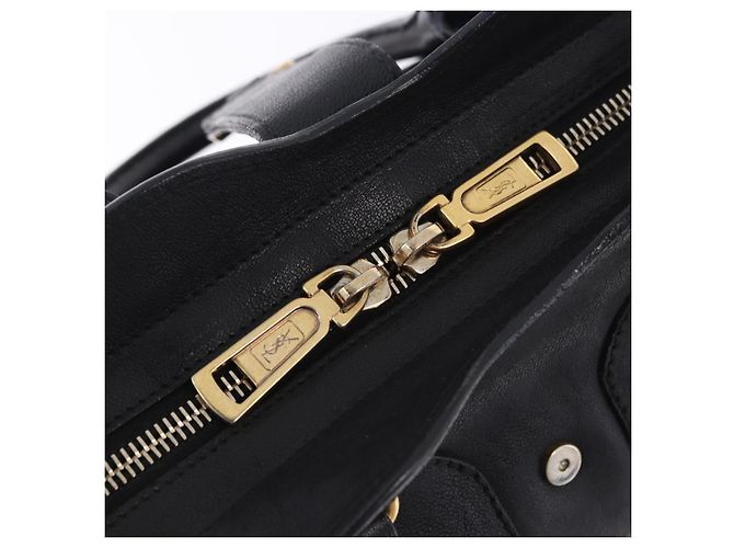 Autre Marque SAINT LAURENT Cabas Hand Bag Leather 2way Black Gold - vista 17