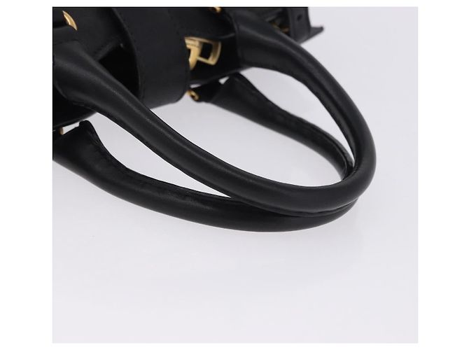Autre Marque SAINT LAURENT Cabas Hand Bag Leather 2way Black Gold - vista 7