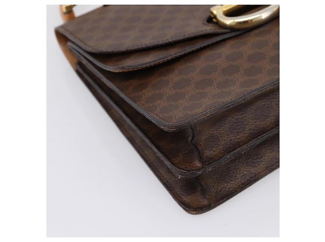 Céline CELINE Bolsa de mão em lona Macadam PVC Couro Castanho Dourado - vista 11