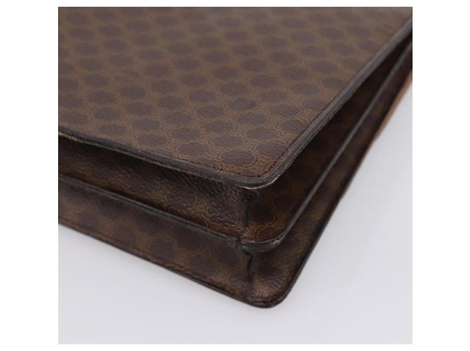 Céline CELINE Bolsa de mão em lona Macadam PVC Couro Castanho Dourado - vista 12