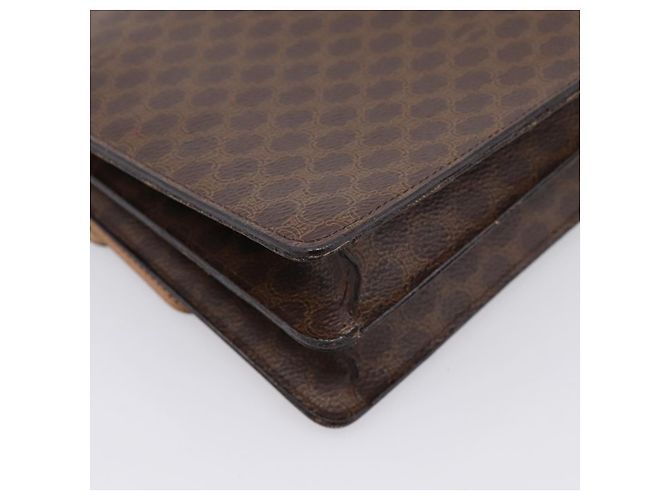 Céline CELINE Bolsa de mão em lona Macadam PVC Couro Castanho Dourado - vista 13