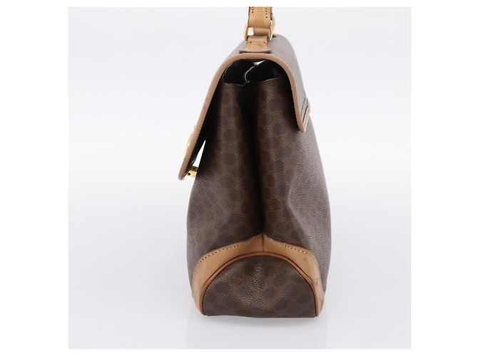 Céline CELINE Sac à main Macadam PVC Cuir Marron Ton Or - vue 5
