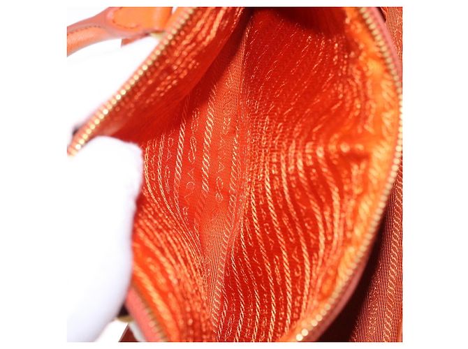 PRADA Hand Bag Safiano Leather 2way Orange Gold - vista 27