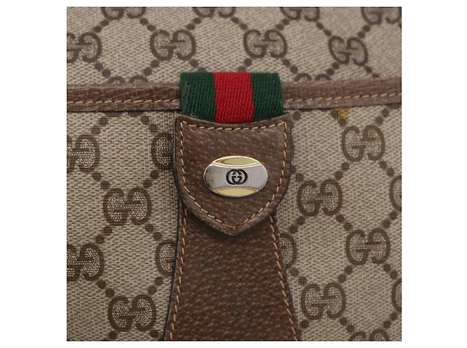 GUCCI GG Supreme Web Sherry Line Bag PVC Beige Gold 02 14 032 - vista 14