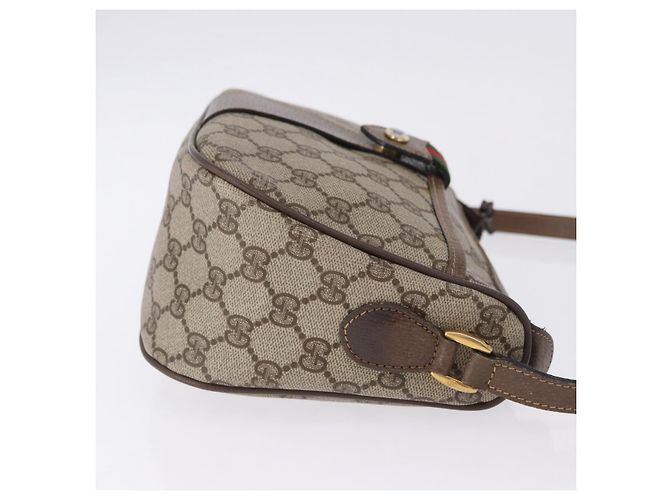GUCCI GG Supreme Web Sherry Line Bag PVC Beige Gold 02 14 032 - vista 4