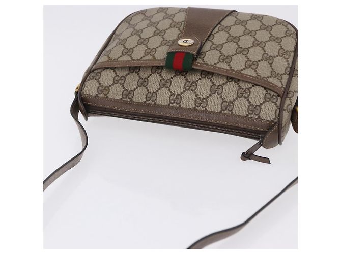 GUCCI GG Supreme Web Sherry Line Bag PVC Beige Gold 02 14 032 - vista 6