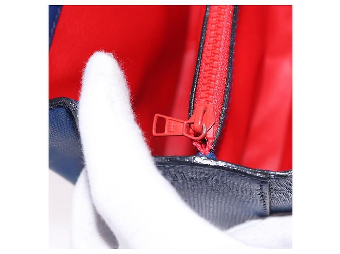 Céline CELINE Bolsa de Mão Circle em Couro 2way Azul Tom Dourado - vista 27