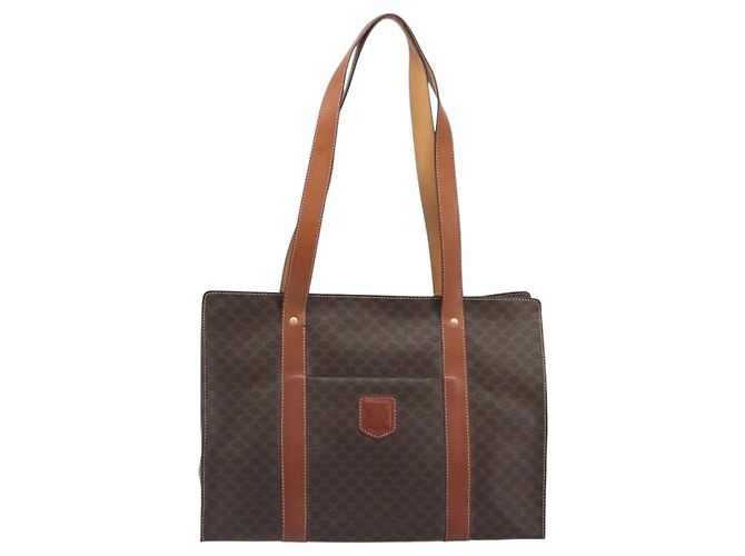 Céline CELINE Macadam Tote Bag PVC Leder Braun Goldfarben - Ansicht 2