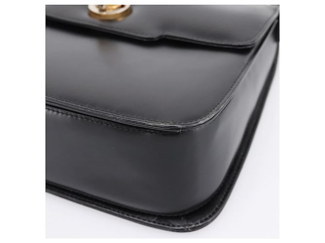 GUCCI Hand Bag Leather Black Gold Tone - vista 10
