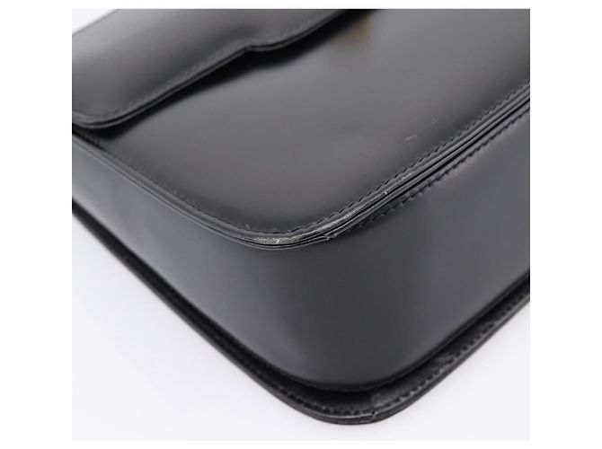 GUCCI Hand Bag Leather Black Gold Tone - vista 11