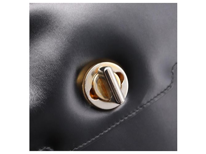 GUCCI Hand Bag Leather Black Gold Tone - vista 14