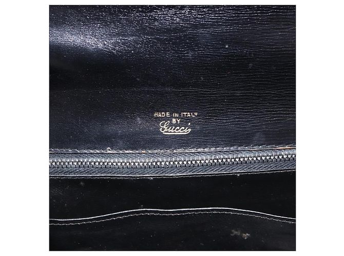 GUCCI Hand Bag Leather Black Gold Tone - vista 15