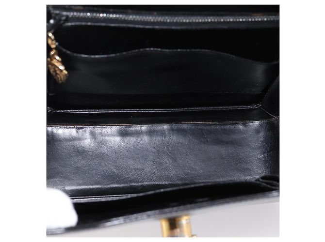 GUCCI Hand Bag Leather Black Gold Tone - vista 16