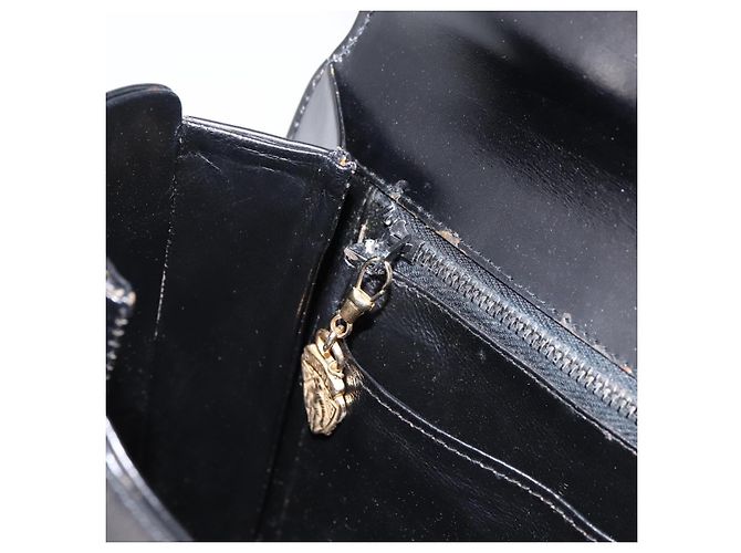 GUCCI Hand Bag Leather Black Gold Tone - vista 19