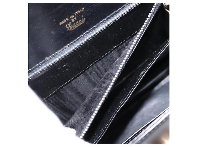 GUCCI Hand Bag Leather Black Gold Tone - vista 20