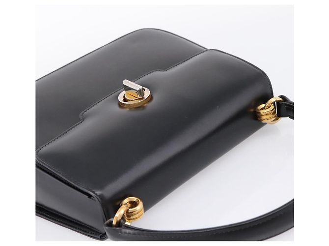 GUCCI Hand Bag Leather Black Gold Tone - vista 6