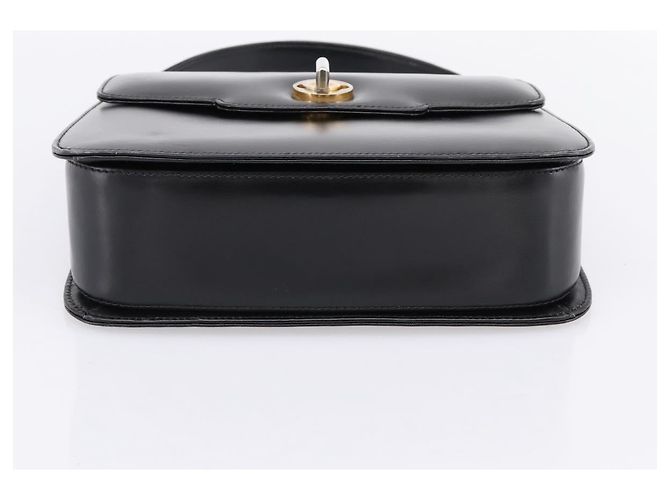 GUCCI Hand Bag Leather Black Gold Tone - vista 9