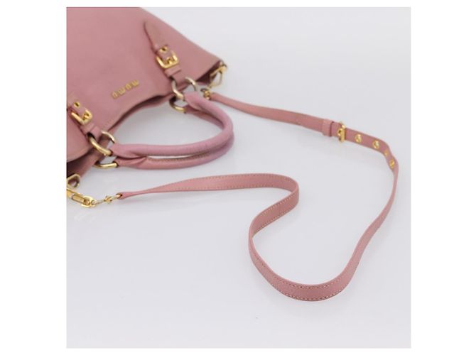 Miu Miu Hand Bag Leather 2way Pink Gold - vista 10