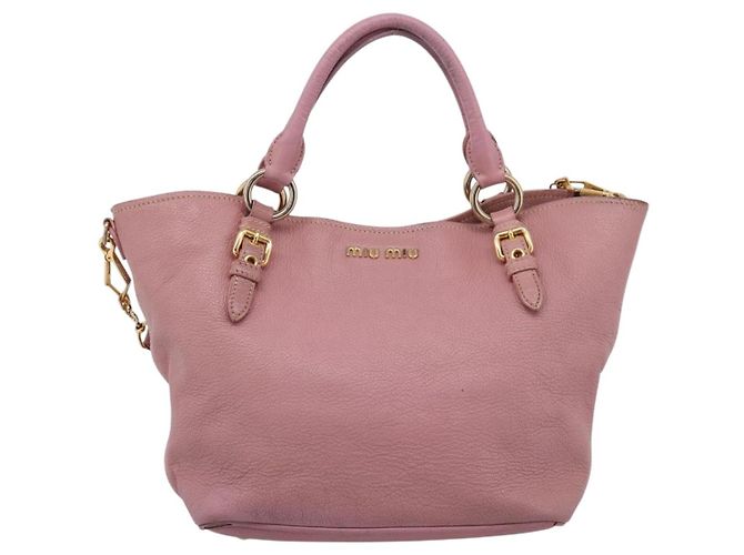 Miu Miu Hand Bag Leather 2way Pink Gold - vista 13