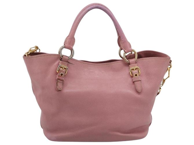 Miu Miu Hand Bag Leather 2way Pink Gold - vista 2
