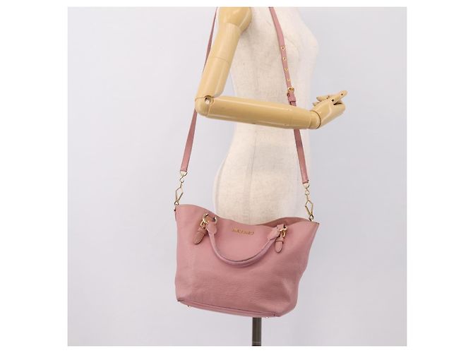 Miu Miu Hand Bag Leather 2way Pink Gold - vista 25