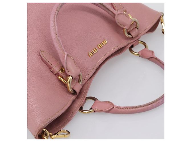 Miu Miu Hand Bag Leather 2way Pink Gold - vista 6